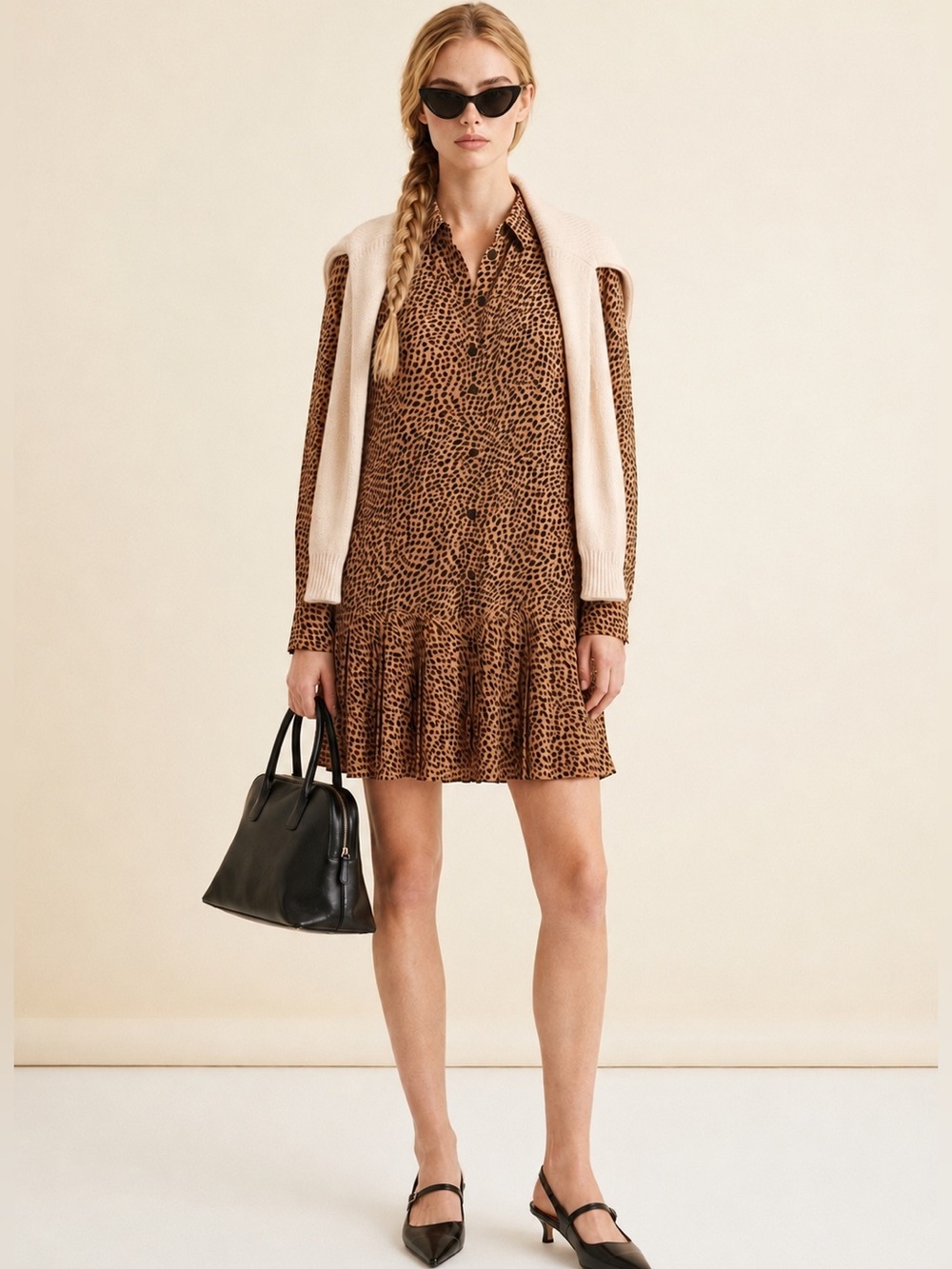 J.CREW NEW AMELIA SHIRT-DRESS IN CHEETAH PRINT PREPPY FALL SHIRT DRESS SZ S NWT